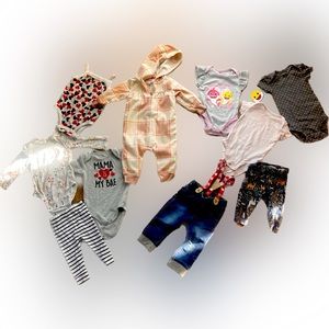 10 piece baby bundle 6 month baby girl carters like new!